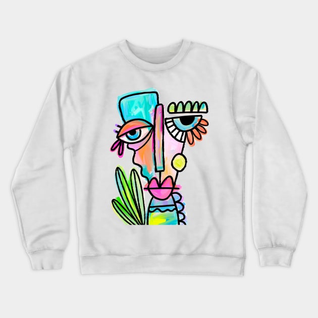 PAINTED FACE Crewneck Sweatshirt by ANDREASILVESTRI